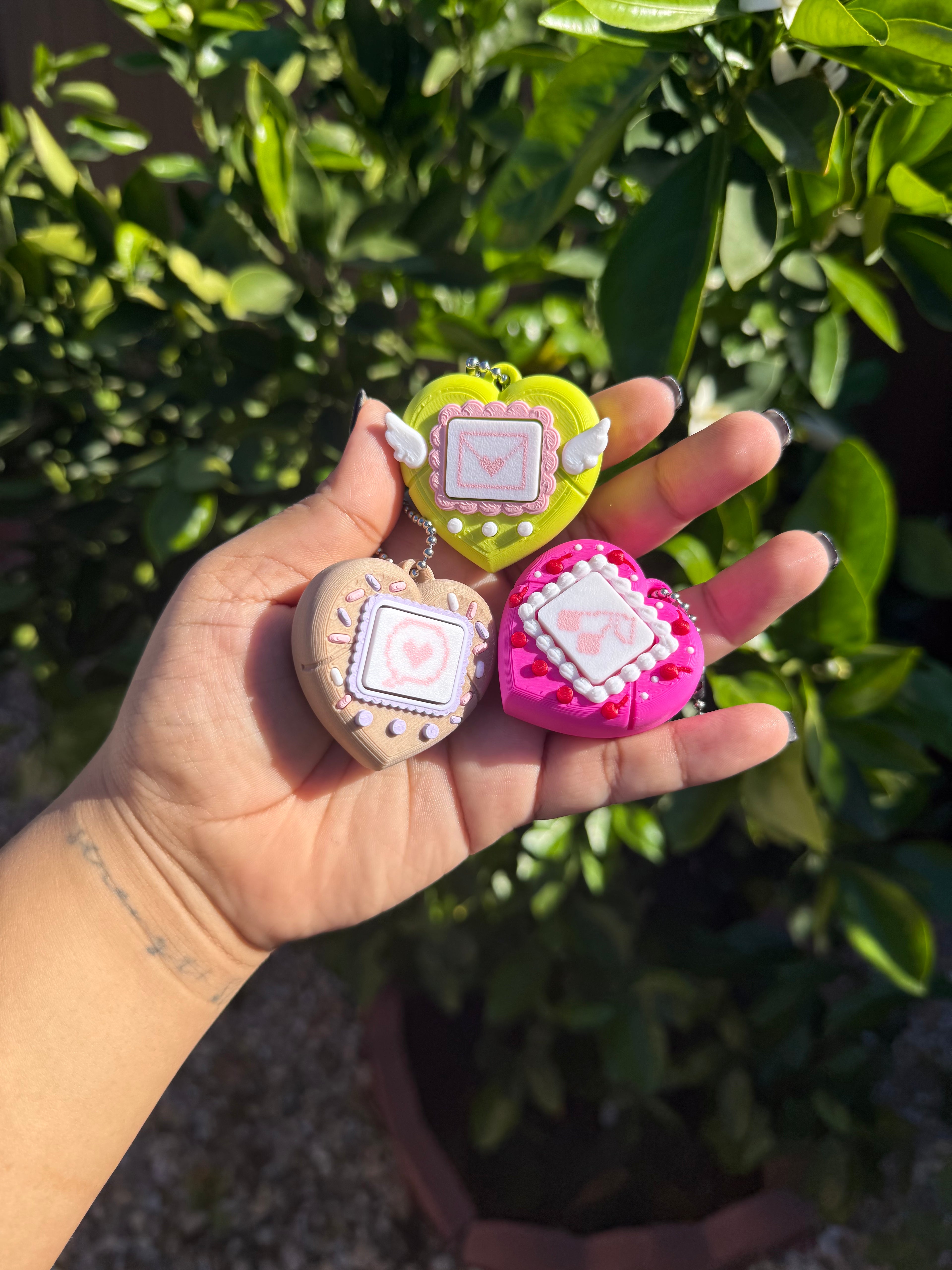Valentine’s Day Dream Code Heart Keychains | Tamagotchi Keychain| Trinket