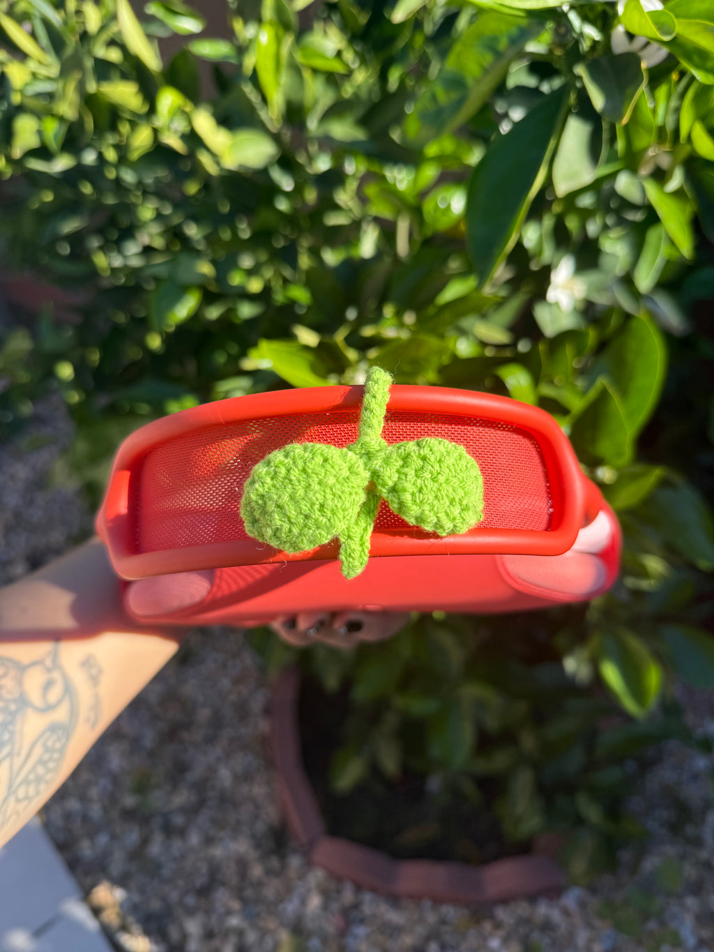 Crochet Leaf Headphone Accessory | Cute Headset Topper | Cozy Gamer Desk Decor