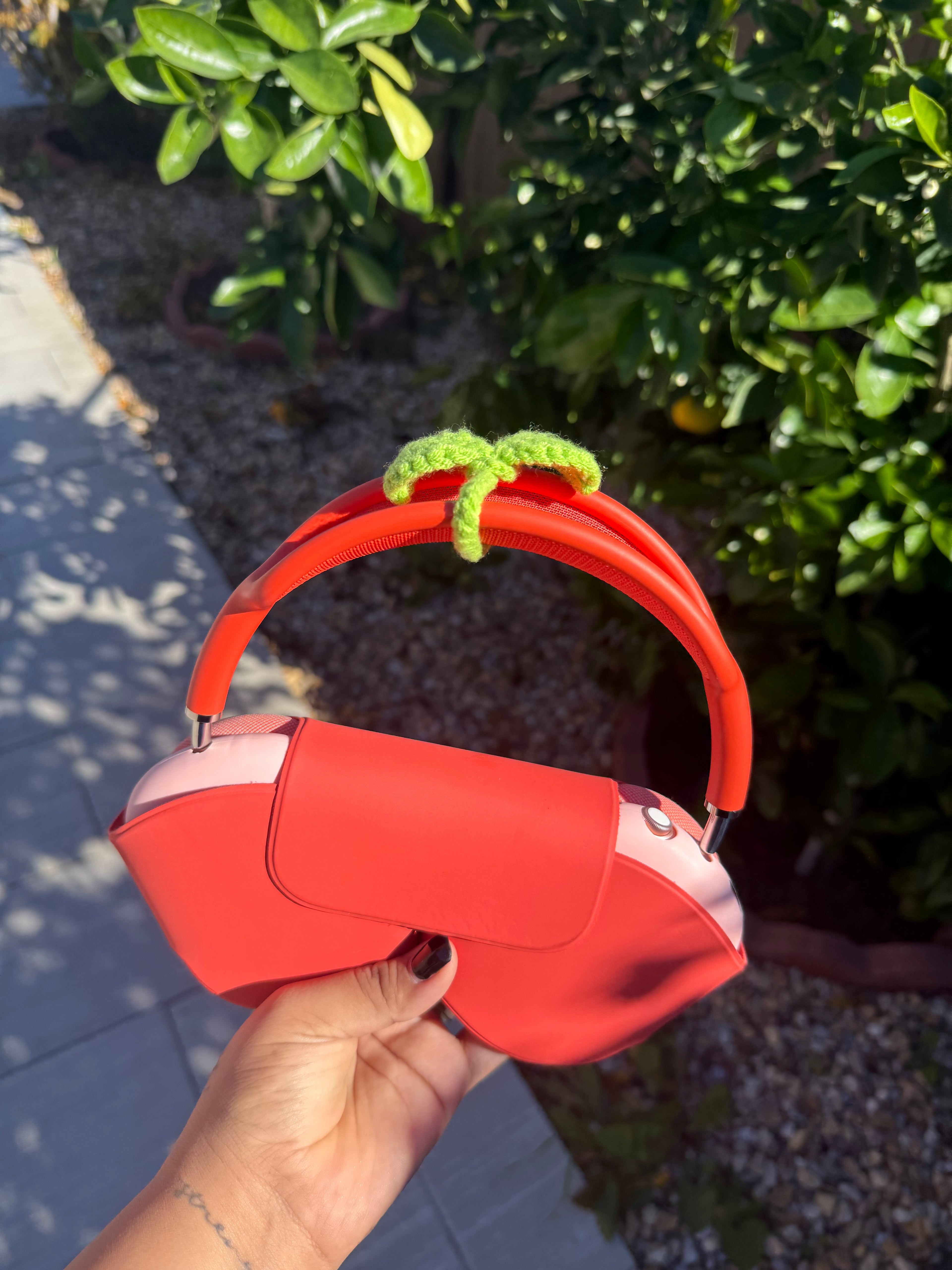 Crochet Leaf Headphone Accessory | Cute Headset Topper | Cozy Gamer Desk Decor