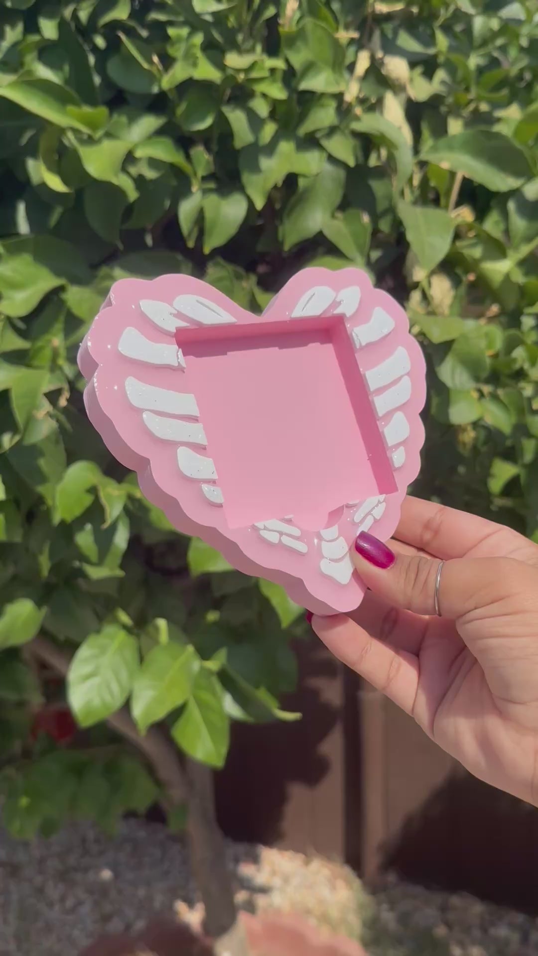 Pink Heart Skeleton Sticky Note Holder